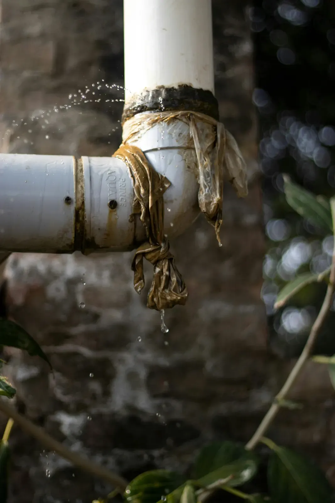 Canalisation percée en cours de réparation par un plombier SDR Habitat 44 à La Baule